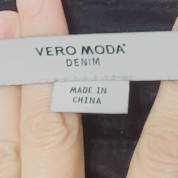 Vero Moda Women's Black Denim Front Zipper Straight Leg Fitted Jeans Pants Small - Picture 7 of 12